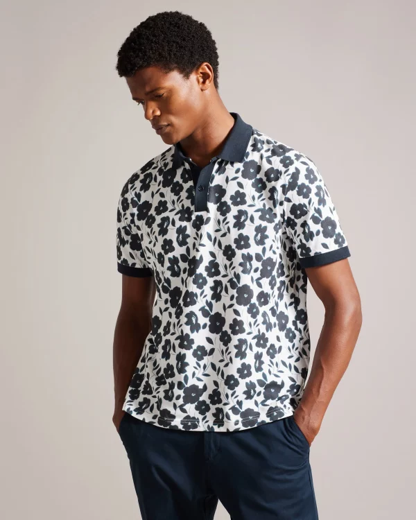 baskst floral polo shirt