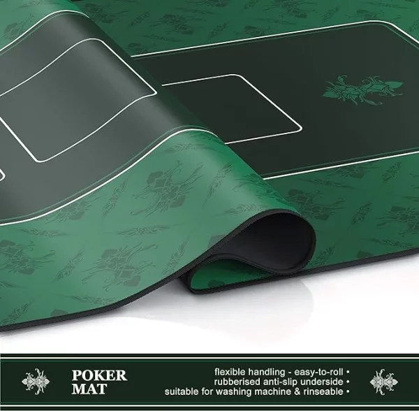 poker green table mat