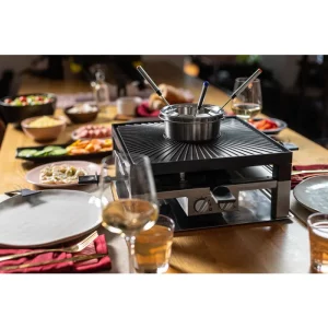 swiss raclette table grilling fondue